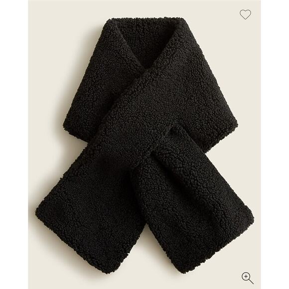 J.Crew Sherpa Pull through Cozy Scarf Black - Picture 1 of 6